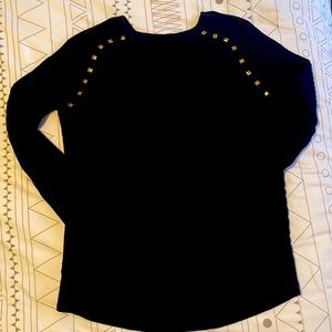 Michael Kors Black Gold Stud Sweater Size M